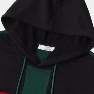 Europe et les états-unis hommes manteau manteau à capuche Patchwork contraste de couleur taille personnalisée haute qualité tricoté coton - Product Image 3