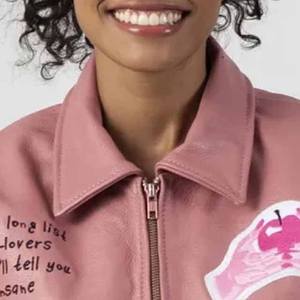 Fabricación 100% chaqueta universitaria transpirable con mangas de cuero de Color de contraste de alta calidad chaqueta universitaria hecha a medida para mujer - Product Image 2