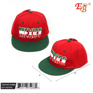 EB <b>Ethnic</b> Baseball <b>Cap</b> 6-Panel Red Green Mexico Embroidered Unisex Fitted <b>Hat</b> Casual Four Seasons Adult - Product Image 1