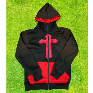 Sweat à capuche personnalisé pour hommes, lourd, 100% coton, polaire, surdimensionné, épaules tombantes, Streetwear, sweat à capuche vierge avec fermeture éclair pour hommes - Product Image 6