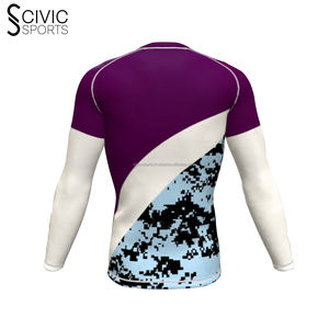 Rash Guard con su logotipo Diseño personalizado Hecho Logo Rash Guard Ropa deportiva Poliéster Adultos Color personalizado Rashguard - Product Image 3
