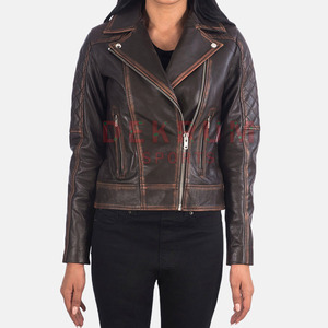 Women's Winter Genuine Leather Jacket with <b>Zipper</b> XL Size Breathable Fashion Design From Pakistan Custom Logo Outdoor Season Use - Product Image 4