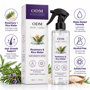 Spray para el Cabello y Cuero Cabelludo con Agua de Arroz y Romero de Marca Privada, 200 ml, Bruma Capilar a Base de Agua, Fabricante OEM ODM - Product Image 5