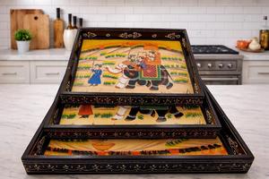 Plateau de service en bois MDF avec revêtement émaillé, design, hôtels et restaurants, articles de cuisine, plateau de table, haute qualité - Product Image 4