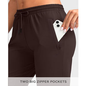 Conjunto deportivo unisex transpirable color marrón, pantalones jogger suaves como la mantequilla, ropa deportiva ligera, elástica y cómoda, pantalones deportivos casuales. - Product Image 2