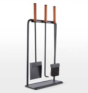 Classic hearthside iron fire <b>tools</b> <b>set</b> for antique themed homes with practical usage and decorative appeal - Product Image 4