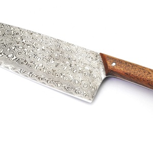 Venta al por mayor pedidos a granel personalizados OEM ODM servicio profesional Damasco acero cocina Chef cuchillo fijo hoja afilada hecha a mano - Product Image 2