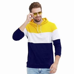 Wholesale Multi Color Hoodies For Men's Winter Wear Contrast Color Full Sleeves Slim Fit Hoodies With OEM Service - Product Image 1