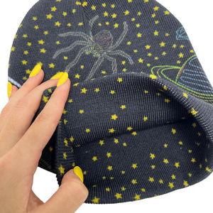 Streetwear mode imprimé sur tout le graphique Jacquard imprimé par sublimation sans manchette bonnets tricotés casquette avec logo personnalisé - Product Image 4