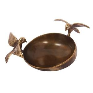 Tazón de diseño martillado con acabado de estera de latón multiusos con nudo de metal desechable para servir y almacenar - Product Image 1