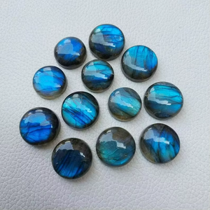 Blue <b>Labradorite</b> Round Shape Cabochons Blue Flashy MM Round Shape Loose <b>Labradorite</b> Gemstone Cabochons At Wholesale Price - Product Image 4