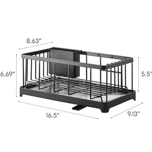 Escurridor de platos multifuncional plegado, diseño único, estante para platos y platos de acero inoxidable para instalación de tipo de soporte para fregadero de cocina - Product Image 6