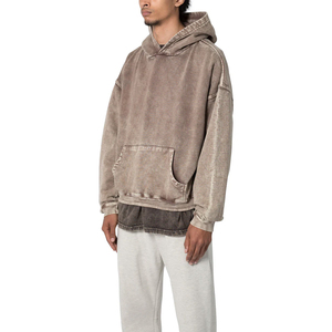 Dernier design, sweat à capuche pour homme délavé à l'acide, vintage, lourd, en molleton français, pull-over 100% coton, uni, teint, sweat à capuche d'hiver - Product Image 2