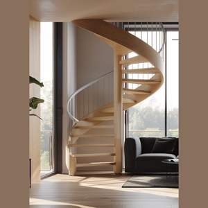 Kits d'escaliers préfabriqués avec design antidérapant, comprenant une dimension de quille durable et une garde-corps latérale pour un <span class=keywords><strong>escalier</strong></span> <span class=keywords><strong>en</strong></span> colimaçon - Product Image 3