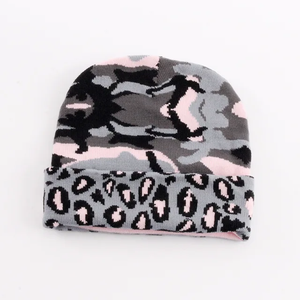 Camuflaje prensado leopardo mantener caliente hombres Beanie sombrero Otoño Invierno mujeres elasticidad esquí gorra Skullies gorros - Product Image 3