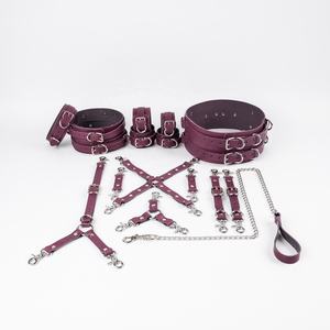 16 pièces en cuir de vachette véritable BDSM ensemble de retenue différentes options de quincaillerie de couleur comprend ceinture de taille cuisse Bondage Gear - Product Image 6