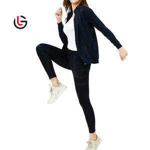 Ropa Deportiva con Capucha Ligera de Algodón 100% de Primera Calidad para Mujer, Talla Grande, al por Mayor, para Invierno, Gimnasio, Correr, Ropa Deportiva Activa, Color Sólido - Product Image 3