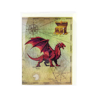 Cartes de vœux en papier enduit fait main, style moderne, dragon de feu, écologiques, en 3D, de METROSTRIDES INC, vente en gros