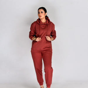 ชุดวอร์มผ้าฝ้ายโพลีเอสเตอร์ระบายอากาศแห้งเร็วสำหรับผู้หญิงพิมพ์ลายสีพื้นกางเกงและเสื้อทรงสั้นสำหรับฤดูหนาว - Product Image 6