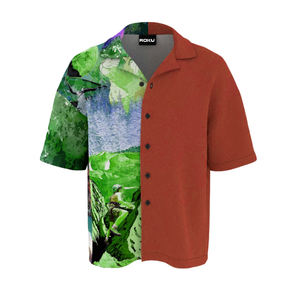 เสื้อเชิ้ตลำลองทรงหลวมสำหรับผู้ชายและผู้หญิงเสื้อเบลาส์ผ้าคอตตอน/โพลีเอสเตอร์ทรงหลวมมีกระดุมขนาดใหญ่ออกแบบโลโก้ได้ตามต้องการ - Product Image 1