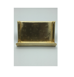 Portatarjetas de identificación de menú de latón, accesorios de regalo de boda de calidad duradera, soporte de latón para grabado de tarjetas de visita a la venta - Product Image 4