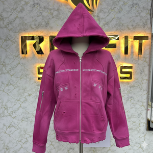 Sudaderas con cremallera de baja tasa de corte perfecto de alta calidad profesional al por mayor nuevo estilo de moda diseño personalizado - Product Image 3