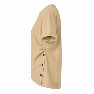 T-shirt pour femme en coton 100% de qualité supérieure, col rond, coupe classique, personnalisable, streetwear décontracté, haut tendance - Product Image 3