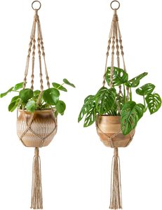 Jardinière suspendue d'intérieur, cintre pour plantes en macramé, cintres pour plantes d'intérieur et d'extérieur, corde de jute OEM - Product Image 1