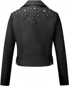 เสื้อแจ็กเก็ตหนังสำหรับผู้ชายสีน้ำตาลมีกระเป๋าหน้าอกใหญ่ดีไซน์แบบสตรีท - Product Image 2