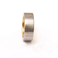 Jexmoo - Caja de Anillo de Acero Inoxidable Hecha a Mano de Lujo, Personalizada con Serigrafía, Regalo Perfecto para Papá, Novio, Día del Padre
