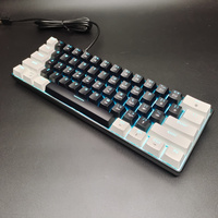 Mini 60% mise à niveau rvb rétro-éclairé 61 touches clavier d'ordinateur de bureau Ultra-compact Kailh Axis marque LED sensation mécanique ergonomique nouveau