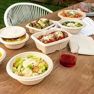 ชามซุปไม่ฟอกขาวแบบใช้แล้วทิ้งขนาด1000มล. ฝาครอบจานกันรั่วเป็นมิตรกับสิ่งแวดล้อม - Product Image 1