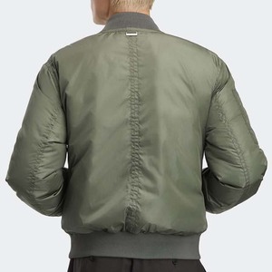 Chaqueta Bomber para hombre, tela de nailon, tela de nailon negra, chaqueta de satén de gran tamaño, chaqueta Bomber acolchada recortada gruesa - Product Image 6