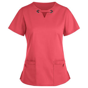 Usine directe femmes uniforme col en V haut infirmière Logo personnalisé tailles hôpital médical clinique Spa Salon prix de gros ensemble de gommage - Product Image 3