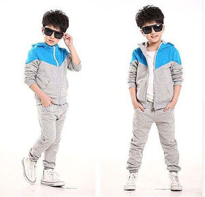 Ensemble de survêtement pour enfants en blocs de couleur d'hiver, sweat à capuche avec cordon de serrage, pantalon de jogging, tenue sportive deux pièces pour unisexe, taille plus, vêtements décontractés - Product Image 3