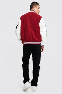 Venta al por mayor por encargo de los hombres Varsity chaqueta de secado rápido Patchwork ropa de invierno con cuello alto precio barato - Product Image 2