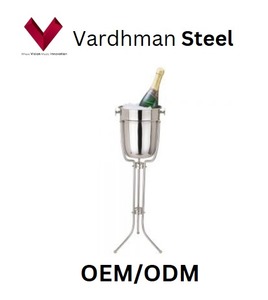 Cubo de vino de acero inoxidable con soporte, soporte de vino Elegance, soporte de vino Chill Master, soporte de lujo Chateau, soporte de frío y servicio - Product Image 5