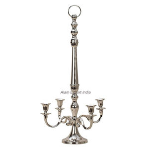 Candelabro de aluminio y Metal de gran venta, soporte de vela de 4 brazos, acabado personalizado para decoraciones de mesa de boda - Product Image 6