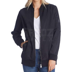 เสื้อแจ็คเก็ตบอมเบอร์ถักไหมพรมคอตั้งสำหรับผู้หญิง แขนยาว ระบายอากาศได้ดี ผลิตตามสั่ง ขายดีที่สุด - Product Image 6