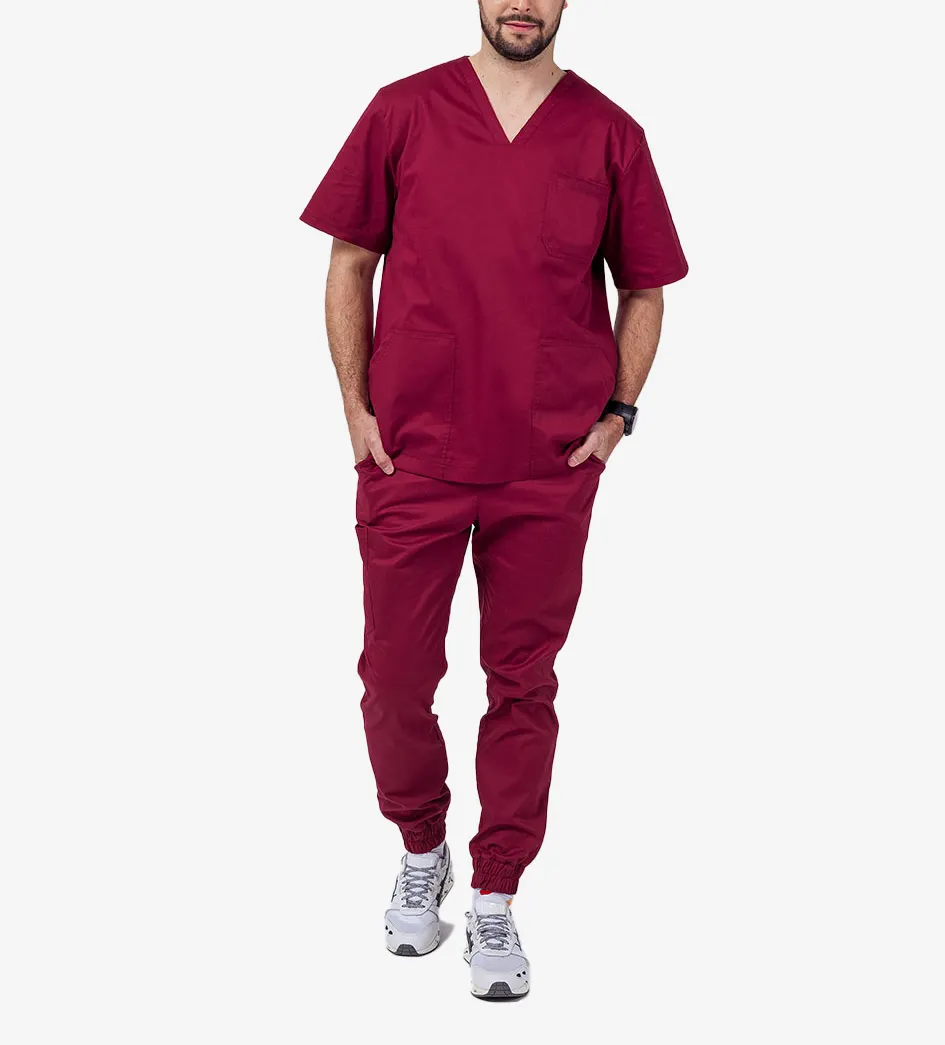 Conjuntos de uniforme de Hospital para hombre, pantalones elásticos ajustados para correr, 2023