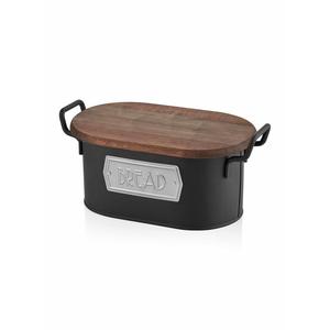 Vassoio pane zincato nero - Product Image 1