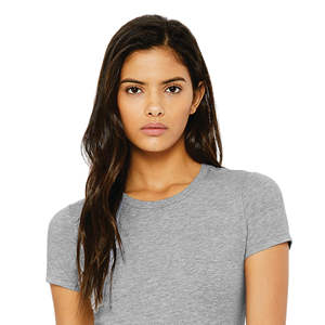 เสื้อทีเชิ้ตสลิมฟิตสตรีแบบสลิมฟิต,เทปติดไหล่ยาวความยาวลำตัว100% Airlume หวีและแหวนปั่นผ้าฝ้าย32 Single 4.2 Oz - Product Image 4