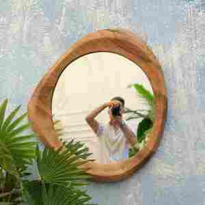 New Design Design & Crafted Custom <b>Mirror</b> Round Round <b>Wooden</b> Frame Indian Exporter With Export Quality - Product Image 6