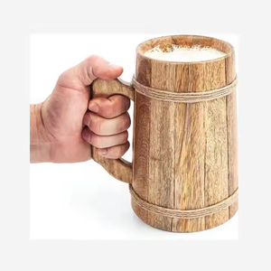 Tasses à bière au design créatif Tasses à café à bière en bois exigeantes populaires Arrivées Vente chaude Design élégant Tasse en bois brun disponible - Product Image 2