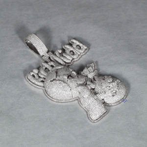 จี้ฮิปฮอปสีเงินแท้925ประณีตของผู้ชายพร้อมเพชรโมอิสซาไนต์ตัดเพื่อเพิ่มความชัดเจนให้กับงานปาร์ตี้ - Product Image 2