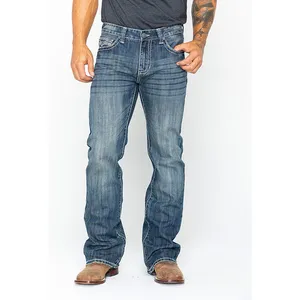 Venta al por mayor nueva ropa de calle estilo 100% cooton material nueva moda bota corte suelto Jeans para hombre transpirable con precio barato