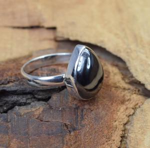 Hématite 925 Sterling Silver Poire Forme Gemme Grand Anneau À La Main Élégant Bijoux Cadeau pour La Saint Valentin - Product Image 3