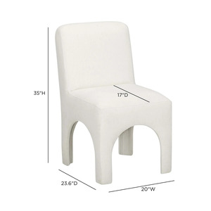 Chaise de salle à manger rembourrée blanche, chaise d'appoint moderne, chaise avec siège en tissu pour restaurant, banquet, salle à manger - Product Image 3