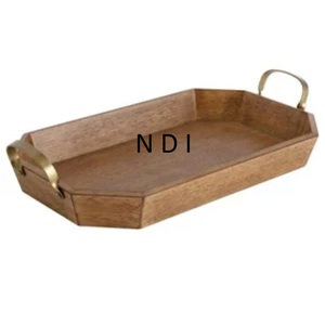 High Grade Quality Multi Functional Usage With Handles <b>Sweet</b> Or Food Serving Trays Luxury Designer Breakfast Server Wooden Tray - Product Image 1