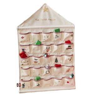 Cuenta regresiva personalizada bordado colgante de pared hecho a mano lienzo reutilizable Feliz Navidad Calendario de <span class=keywords><strong>Adviento</strong></span> con techo - Product Image 3